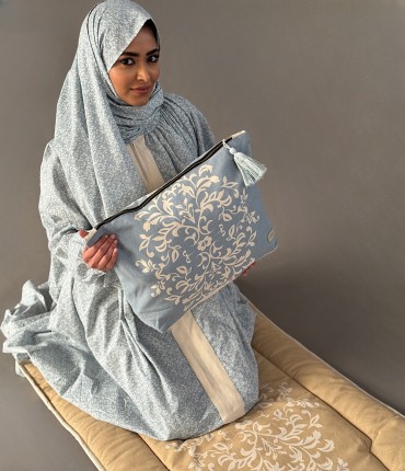 SCARF PRAYER   SET - BEIGE & BLUE