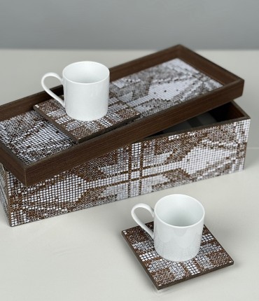TURKISH COFFEE SET OF 2 - WOOD 